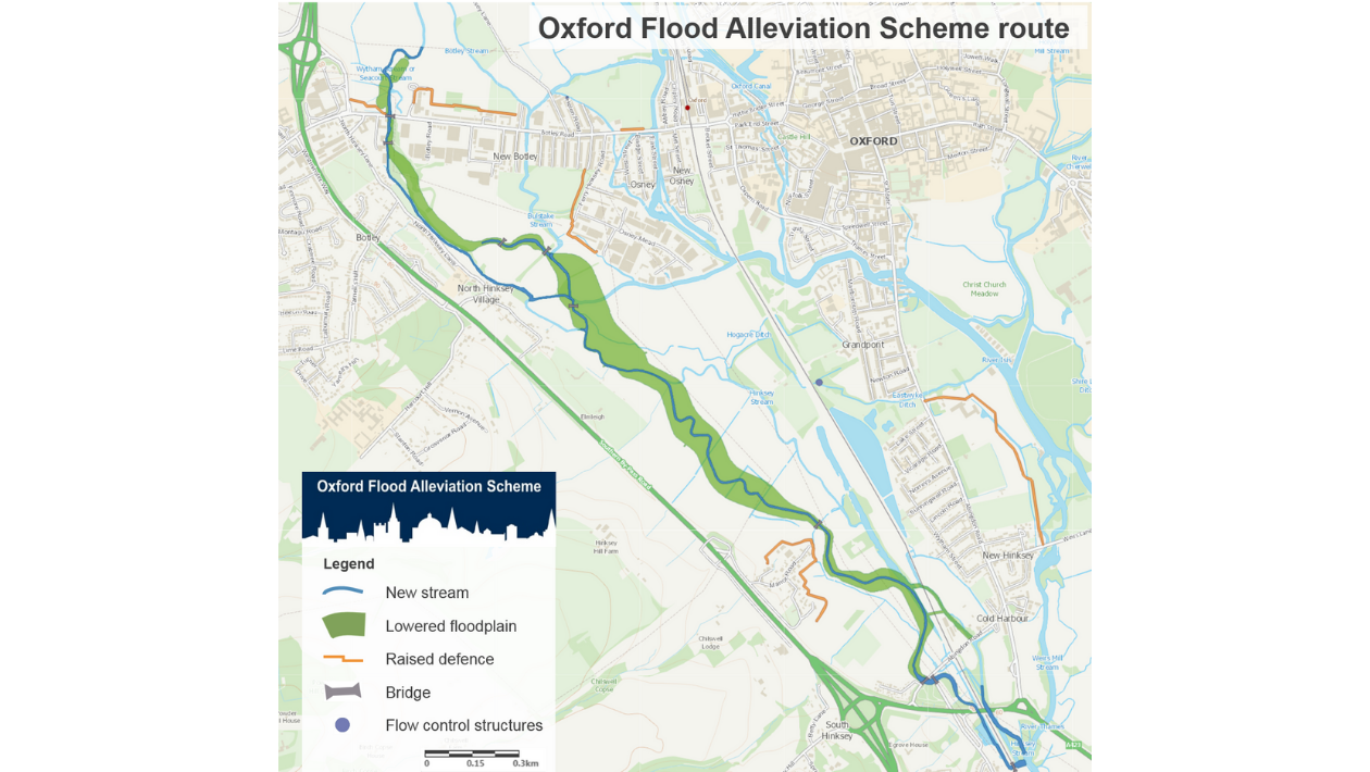 Oxford Flood Scheme route