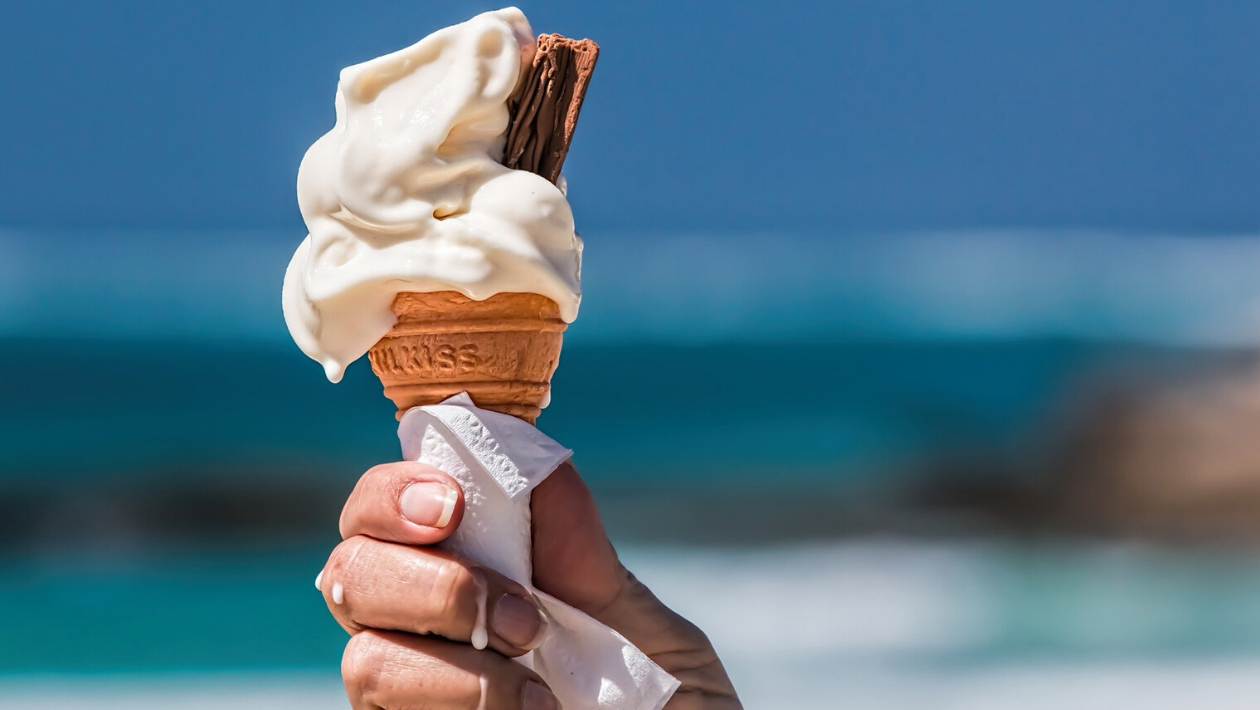 hand holding ice cream