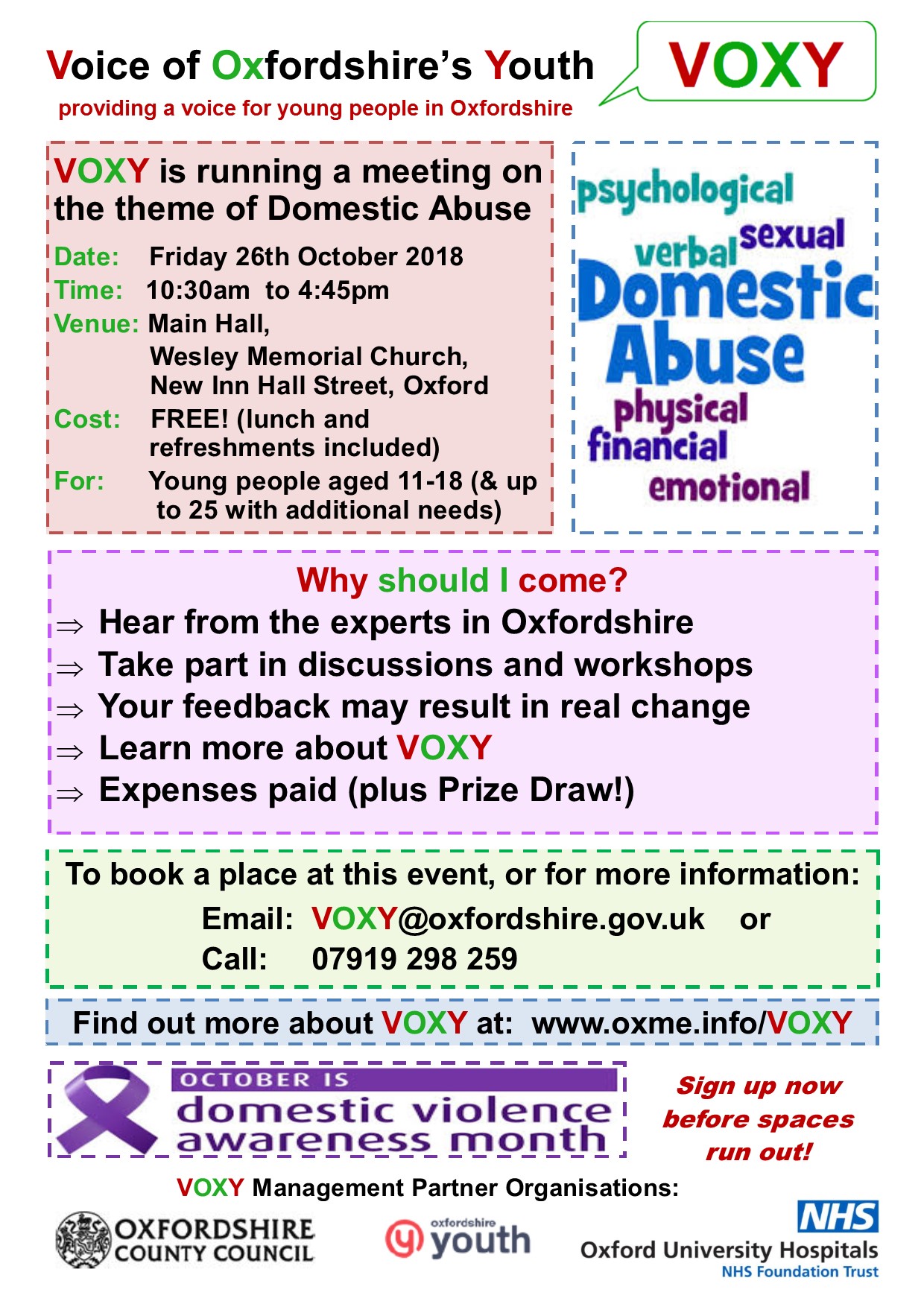 VOXY General Meeting Autumn 2018 - Domestic Abuse
