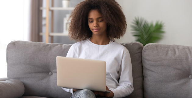 teenager on laptop