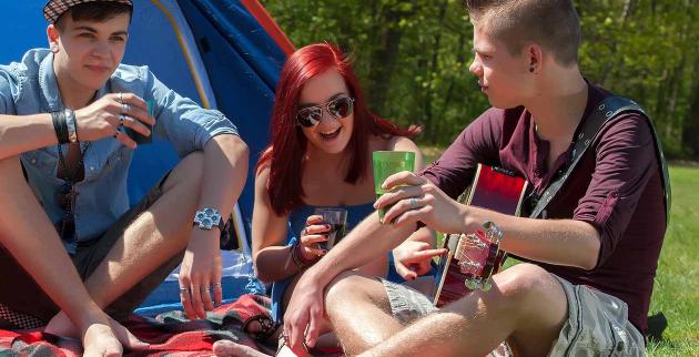 Young people on a camping trip