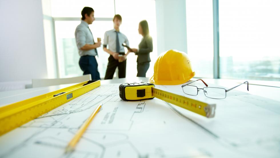 People working in an engineering office