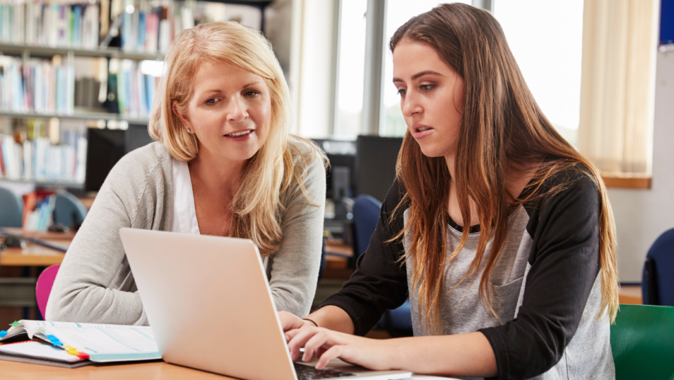 Young person with supporting adult 