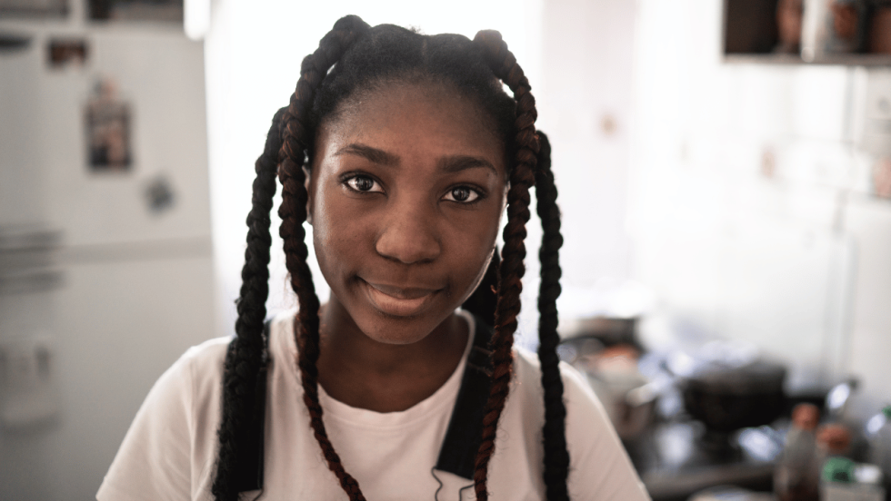 Girl with platted hair
