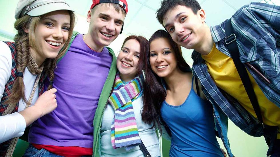 Young people getting their results