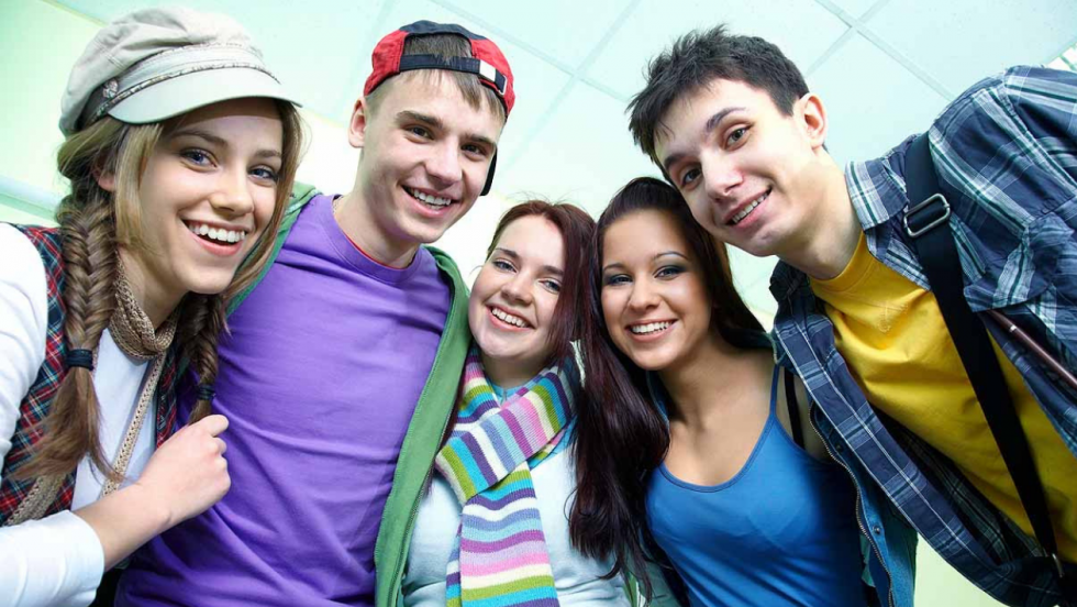 smiling teens