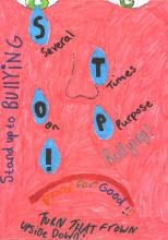 Ethan's 'sad face' anti-bullying poster