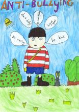 ' anti-bullying boy in a field' anti-bullying poster by Benjamin