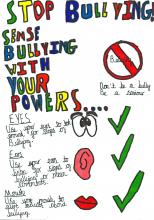James' 'don't be a bully be a saviour' anti-bullying poster by James from Bishop Loveday School
