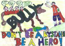 'Don't be a bystander be a hero' anti-bullying poster by robin from bishop loveday school