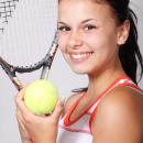 Girl holding tennis racket