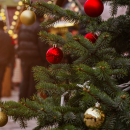 Decorated Christmas tree at Christmas market