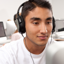 Young person working on computer