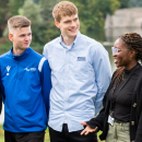 four apprentices stood together in the grounds of Blenheim Palace