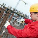 Young man working on a building site