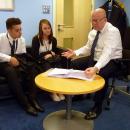 Oxfordshire County Council Apprentices in a meeting with Council Leader Ian Hudspeth