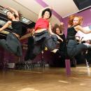 Street dance session; dancers jumping